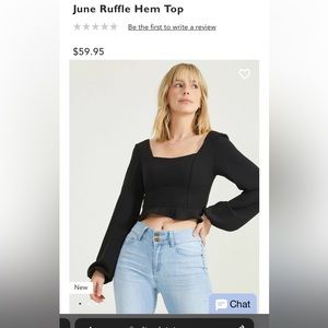 Altar’d State June Ruffle Hem Blouse in Skyway